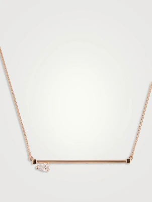 Serti Sur Vide Rose Gold Pendant Necklace With Diamond