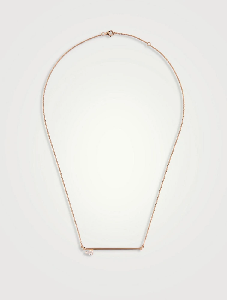 Serti Sur Vide Rose Gold Pendant Necklace With Diamond