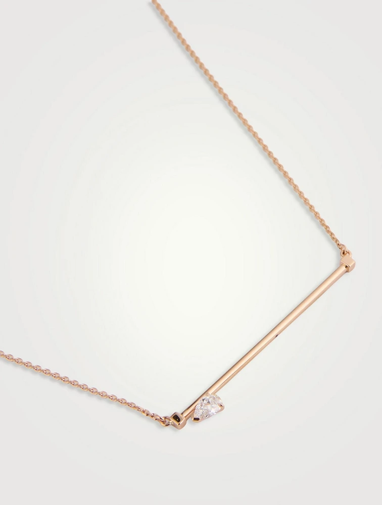 Serti Sur Vide Rose Gold Pendant Necklace With Diamond