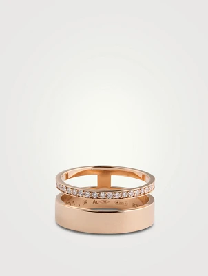 Berbère Module Rose Gold Ring With Diamonds