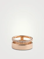 Berbère Module Rose Gold Ring With Diamonds