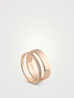 Berbère Module Rose Gold Ring With Diamonds