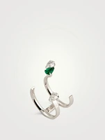 Serti Sur Vide White Gold Ring With Emerald And Diamonds