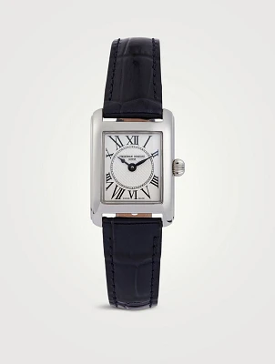 Classics Carrée Croc-Embossed Leather Strap Watch