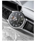 Classics Heart Beat Automatic Stainless Steel Leather Strap Watch