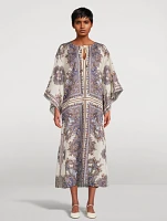 Ottie Linen Caftan Paisley Print