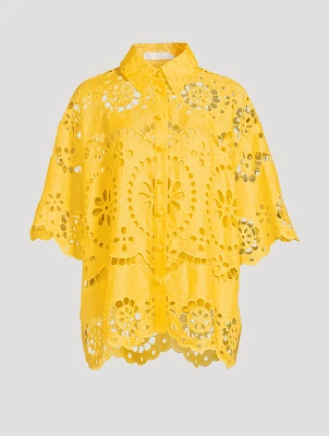 Pop Embroidered Linen Shirt