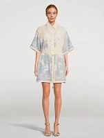 Ottie Shirt Dress Palm Print