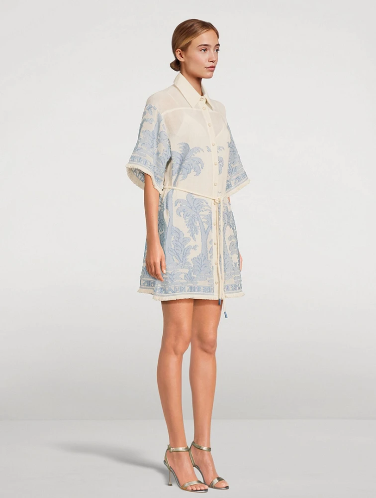 Ottie Shirt Dress Palm Print