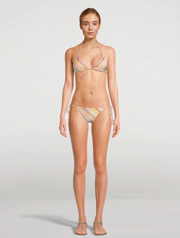 Halliday Triangle Bikini Set Stripe Print