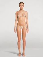 Halliday Triangle Bikini Set Stripe Print
