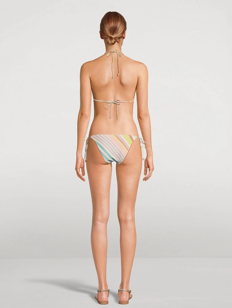 Halliday Triangle Bikini Set Stripe Print