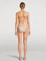 Halliday Triangle Bikini Set Stripe Print