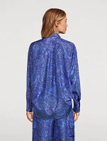 Ottie Oversized Silk Shirt Paisley Print