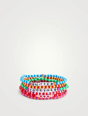 Set Of Six Better Together Camp Bracelets