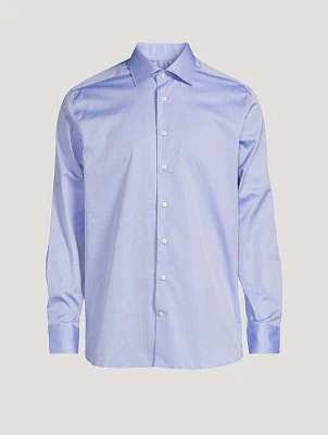 Aldam Cotton Dress Shirt Micro Herringbone