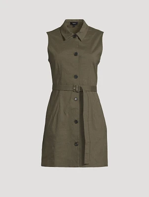 Good Linen Belted Shirt Dress