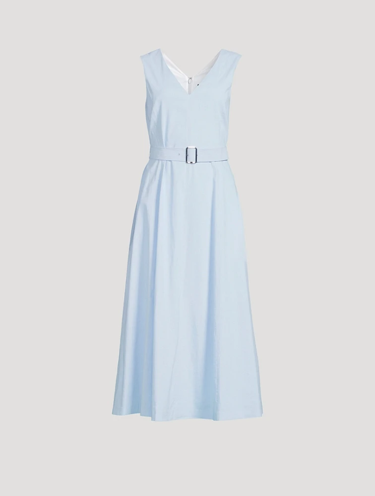 Good Linen Belted Midi Dress