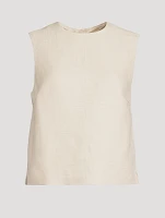 Basket-Weave Linen Shell