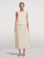 Basket-Weave Linen Shell