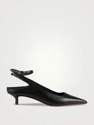 Fornax Embossed Leather Ankle-Strap Pumps