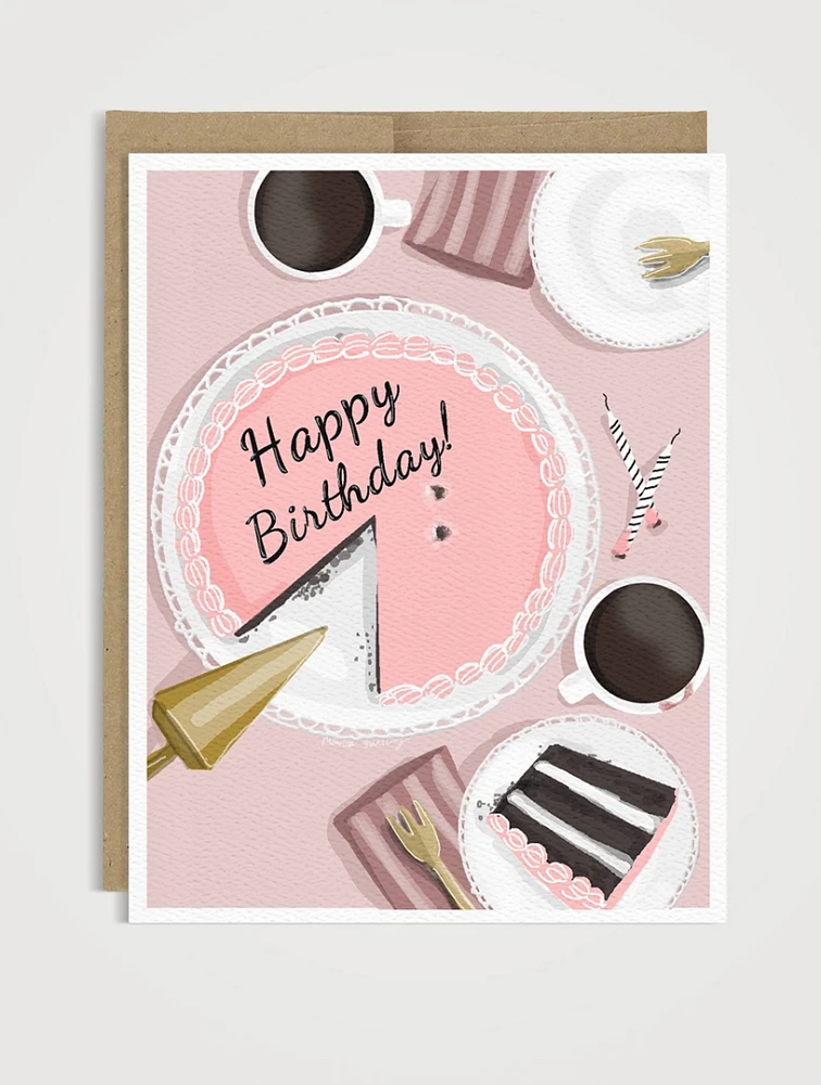 Birthday Cake Flat Lay Greeting Card