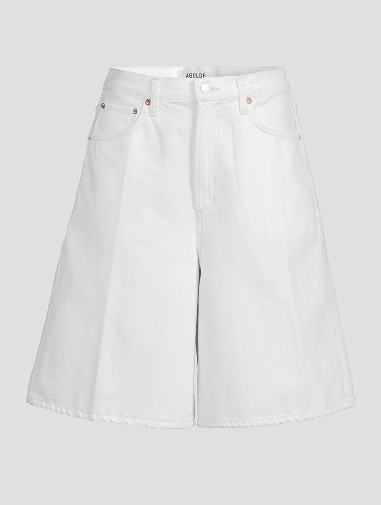 Nolan Wide-Leg Denim Shorts