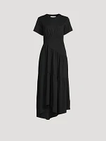 Asymmetric Cotton Midi Dress