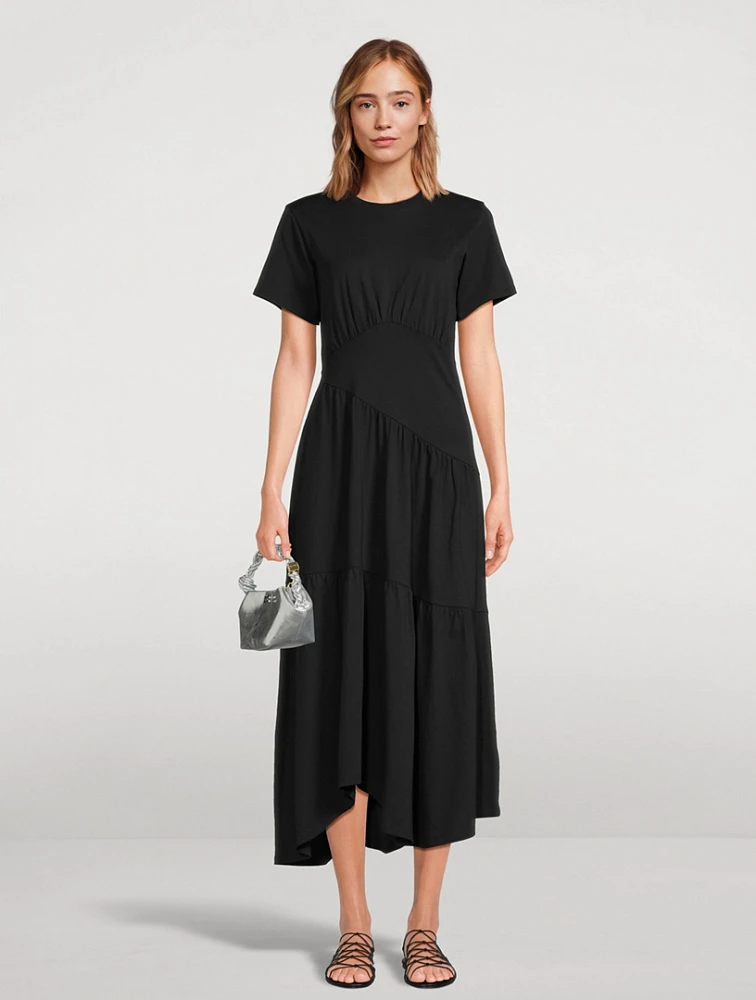 Asymmetric Cotton Midi Dress