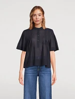 Pleated Cotton Blouse