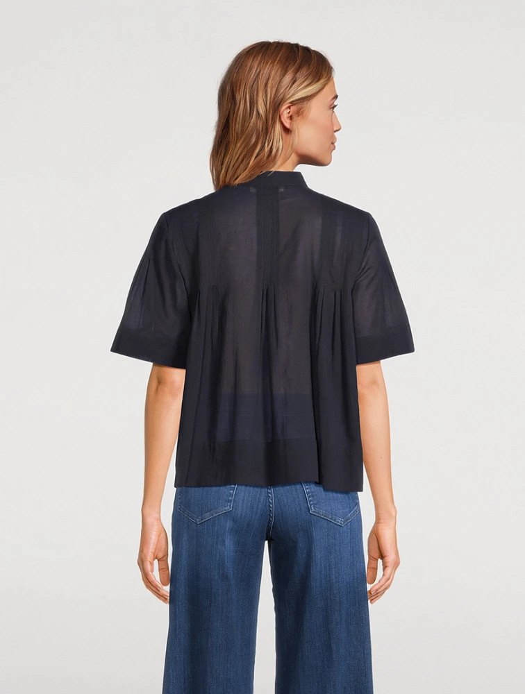 Pleated Cotton Blouse