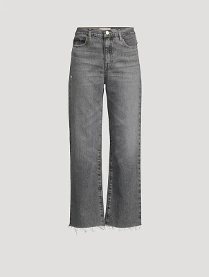 Le Jane Ankle Raw Fray Wide-Leg Jeans