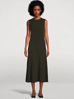Shiny Rib Midi Sweater Dress