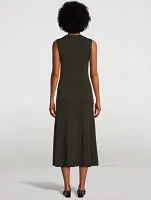Shiny Rib Midi Sweater Dress