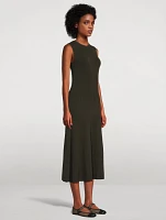 Shiny Rib Midi Sweater Dress