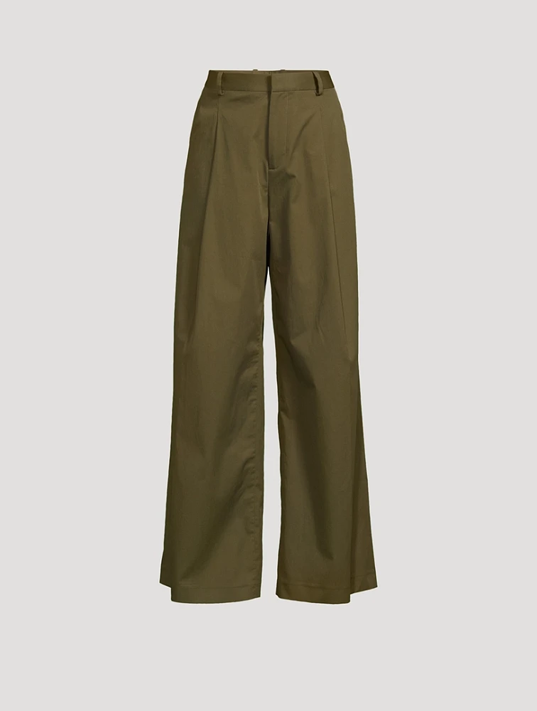 Pleated Wide-Leg Pants
