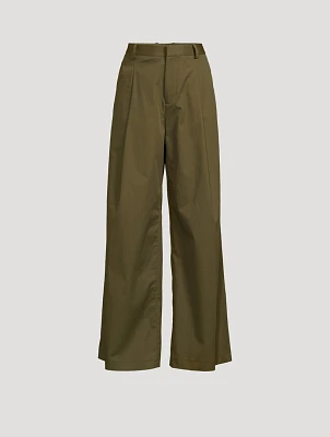 Pleated Wide-Leg Pants