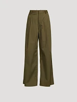 Pleated Wide-Leg Pants
