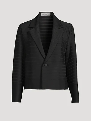 Wide Stripe Knit Blazer
