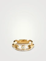 Move Link 18K Gold Ring With Diamonds