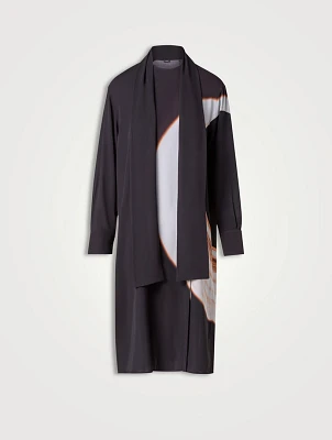 Printed Silk Crêpe Tunic Blouse