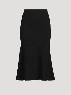 Rib-Knit Midi Skirt