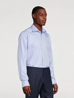 Slim Fit Semi Solid Twill Shirt