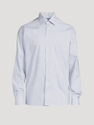 Slim Fit Micro Check Cotton Tencel™ Shirt