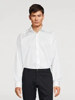 Contemporary Fit Twill Shirt With Floral Details