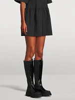 Croc-Embossed Patent Knee-High Boots