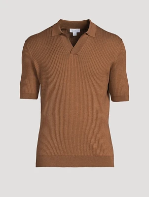 Silk And Cotton Polo Shirt