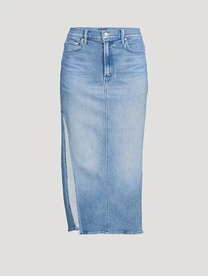 The Split Second Denim Midi Skirt