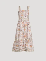 Fiori Midi Dress Floral Paisley Print