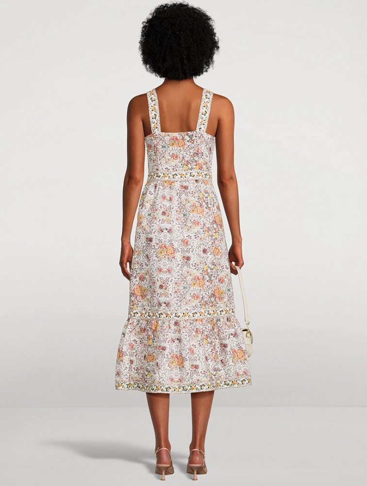 Fiori Midi Dress Floral Paisley Print